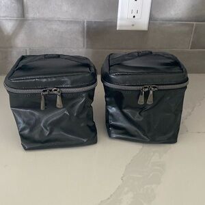 LUG set of 2 Box Top Cosmetic Cases METALLIC BLACK